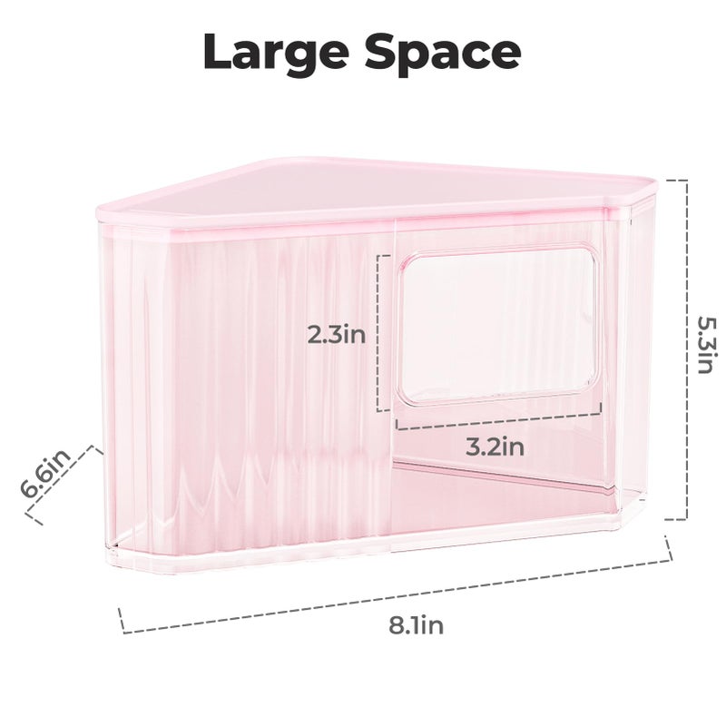mini&moe Hamster Sand Bath Container - Small Animal Bathroom Shower Room Large Space Corner Digging Box with Cleaning Scoop Rat Dust Bath House for Guinea Pig, Hedgehog, Gerbil - Image 2