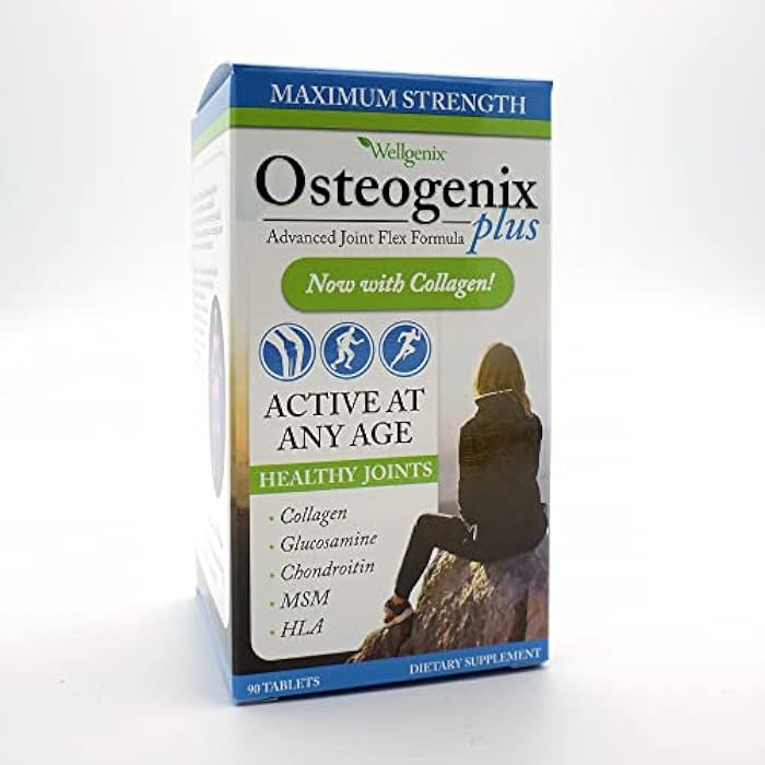 Wellgenix Osteogenix Advanced Joint Flex Formula (90 Ct) - Knee Supplement with Collagen II, Glucosamine, Chondroitin, MSM & HLA - Lubrication & Discomfort Support Tablets for Men & Women - Image 2