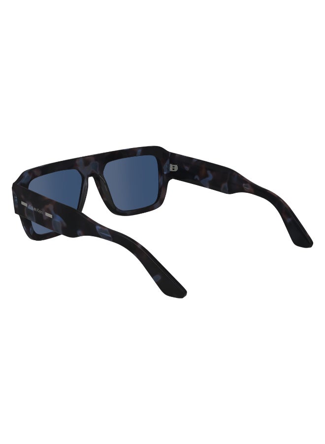 CALVIN KLEIN نظارات شمسية كاملة الإطار من أسيتات كالفن كلاين CK24501S 5615 (460) بلو هافانا - Image 5