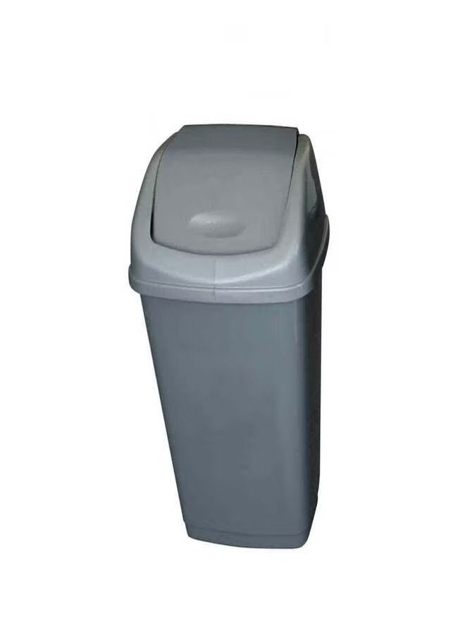 30 Liters Rectangular Kitchen Step Trash Can with Secure Slide Lock, Pearl Grey Plastic - Image 3