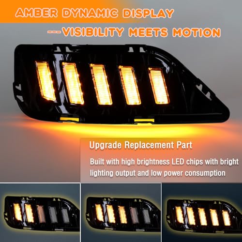 ZDEERAOTO Upgrade LED Front Bumper Fog light DRL Amber Sequential Turn Signal Lamp Feature Kit for Infiniti QX60 2022 2023 2024 2025 Replacement Grille Trim Panel 62257-6SA0B,2pcs - Image 2