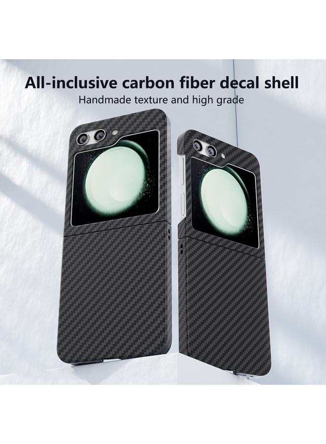 اس-توب جراب هاتف Samsung Galaxy Z Flip5 الشامل المصنوع من ألياف الكربون والواقي - Image 2