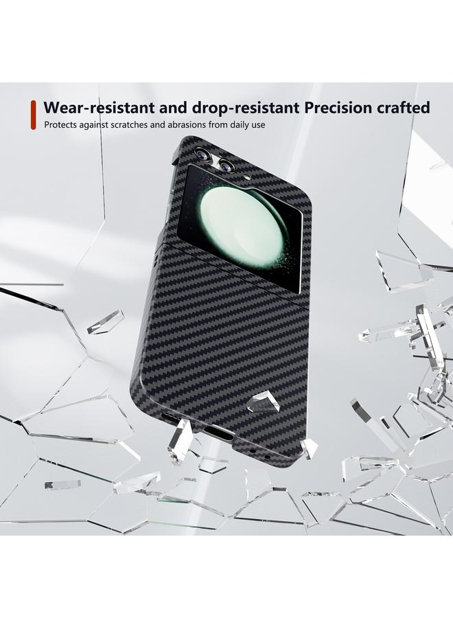 اس-توب جراب هاتف Samsung Galaxy Z Flip5 الشامل المصنوع من ألياف الكربون والواقي - Image 3