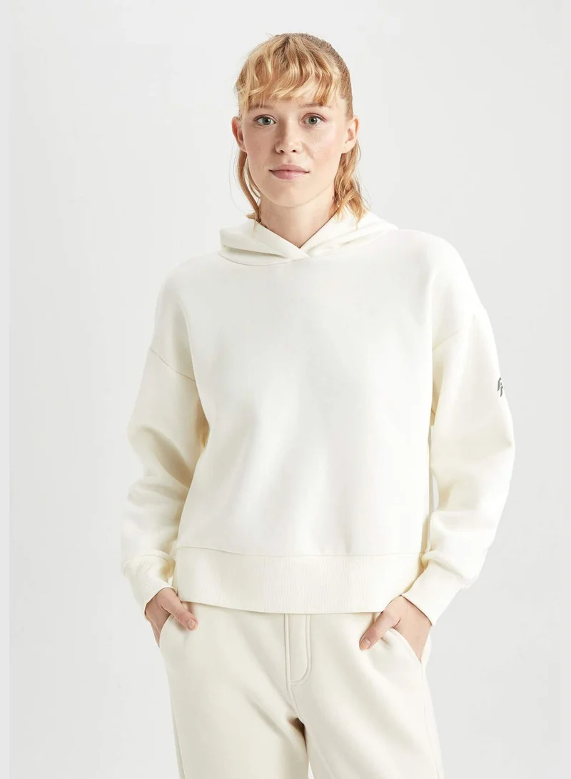 DeFacto Woman Hooded Long Sleeve Knitted Sweatshirt