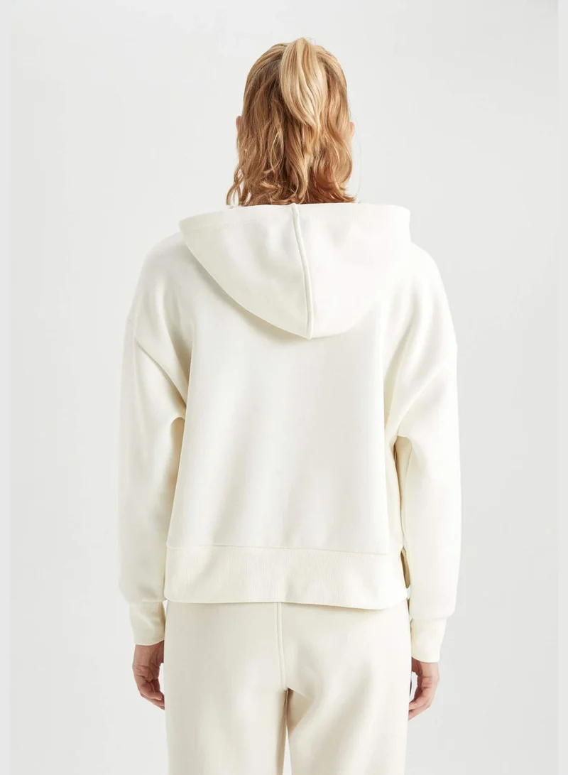 DeFacto Woman Hooded Long Sleeve Knitted Sweatshirt