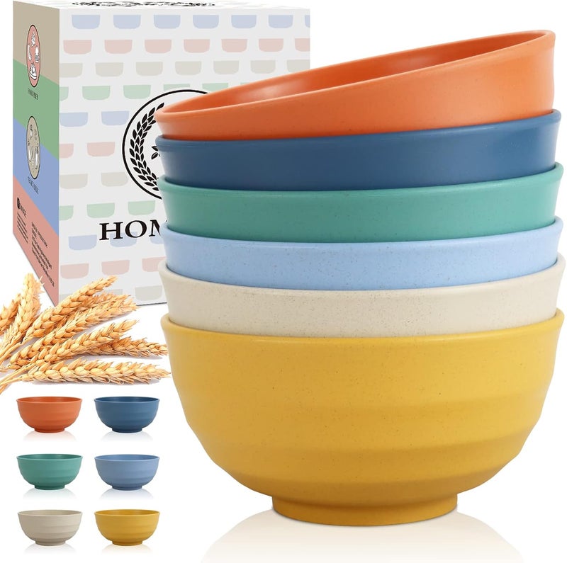 Homienly Cereal Bowl Set, Wheat Straw Fiber Unbreakable Lightweight Bowls Set - Image 1