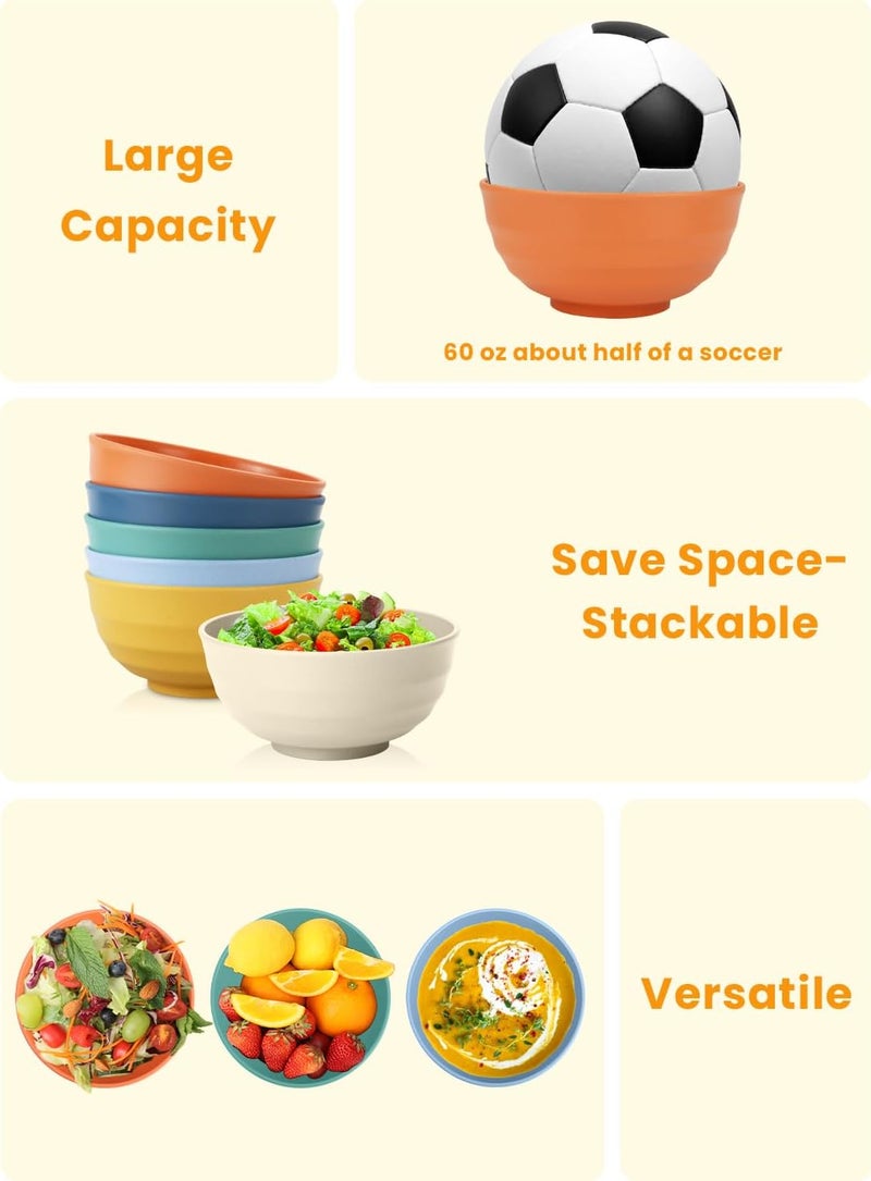 Homienly Cereal Bowl Set, Wheat Straw Fiber Unbreakable Lightweight Bowls Set - Image 5
