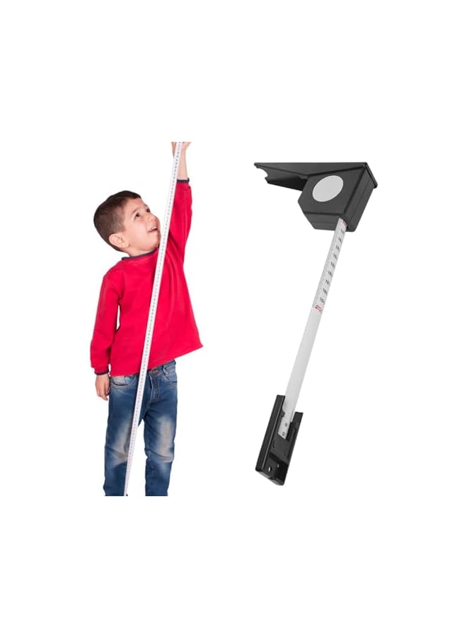 PROMASS promass Metal Stature Meter, Retractable Measuring Tape, Height Stature Meter for Adults and Children, 2 Meters/6.6ft, Accurate Measurement with ABS Material, Manual Measuring Tool (Black)  - Image 4