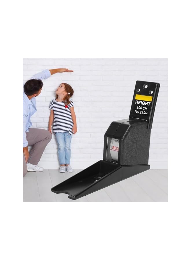 PROMASS promass Metal Stature Meter, Retractable Measuring Tape, Height Stature Meter for Adults and Children, 2 Meters/6.6ft, Accurate Measurement with ABS Material, Manual Measuring Tool (Black)  - Image 3