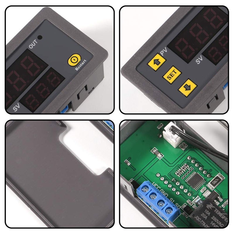 UMLIFE جهاز التحكم في درجة الحرارة الرقمية، W3230 AC110-220V جهاز تحكم درجة الحرارة الرقمي LED مفتاح حساس مقياس (220V) - Image 3
