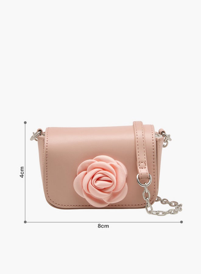 Flora Bella By Shoexpress Floral Accent Crossbody Bag with Chain Strap - Image 2