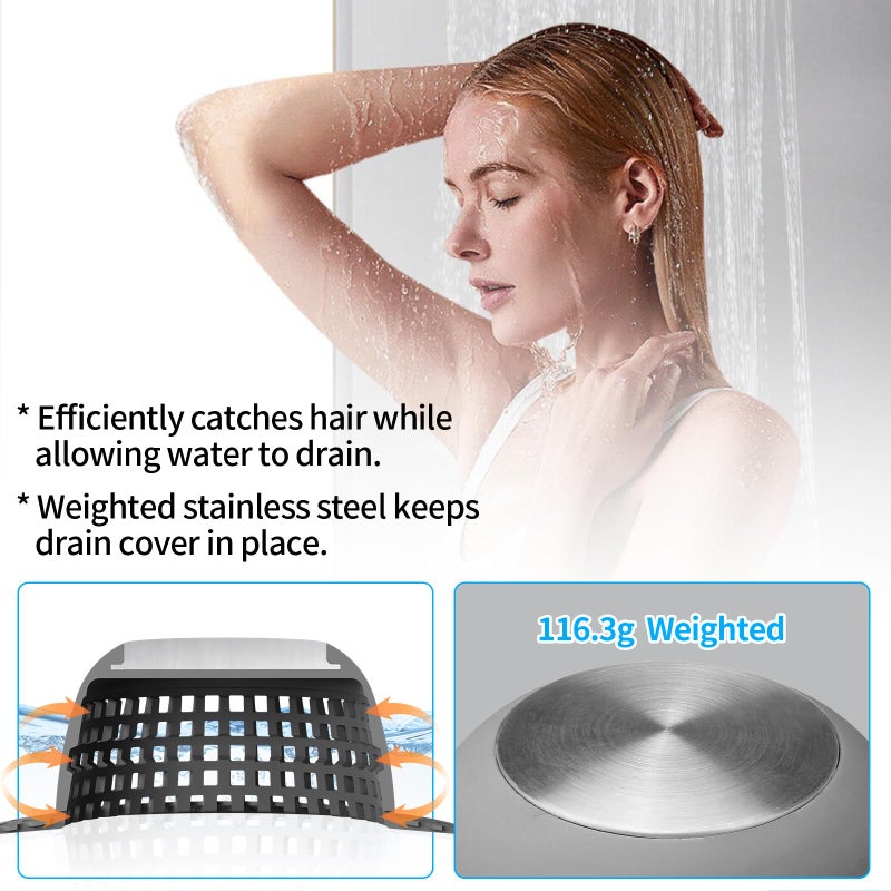 Aluvor Shower Drain Hair Catcher, Bathtub Drain Cover Foldable Silicone Shower & Tub Protector for Pop-Up & Regular Drains - Image 4