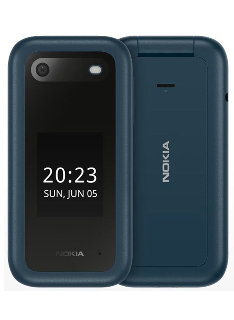 نوكيا 2660 TA-1474، بشريحتين اتصال، أزرق، ذاكرة وصول عشوائي 48 ميجابايت، 128 ميجابايت، شبكة الجيل الرابع مع ضمان لمدة عام - Image 1