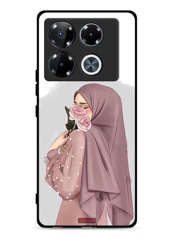 Tolwak Infinix Note 40 Pro Plus 5G Protective Case Cover Holding Roses Girl Art - Image 1