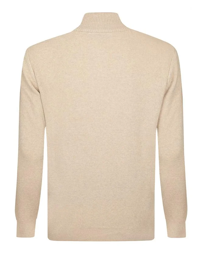 FELIX HARDY Beige Full Zipper Cardigan for Men | Best Price UAE