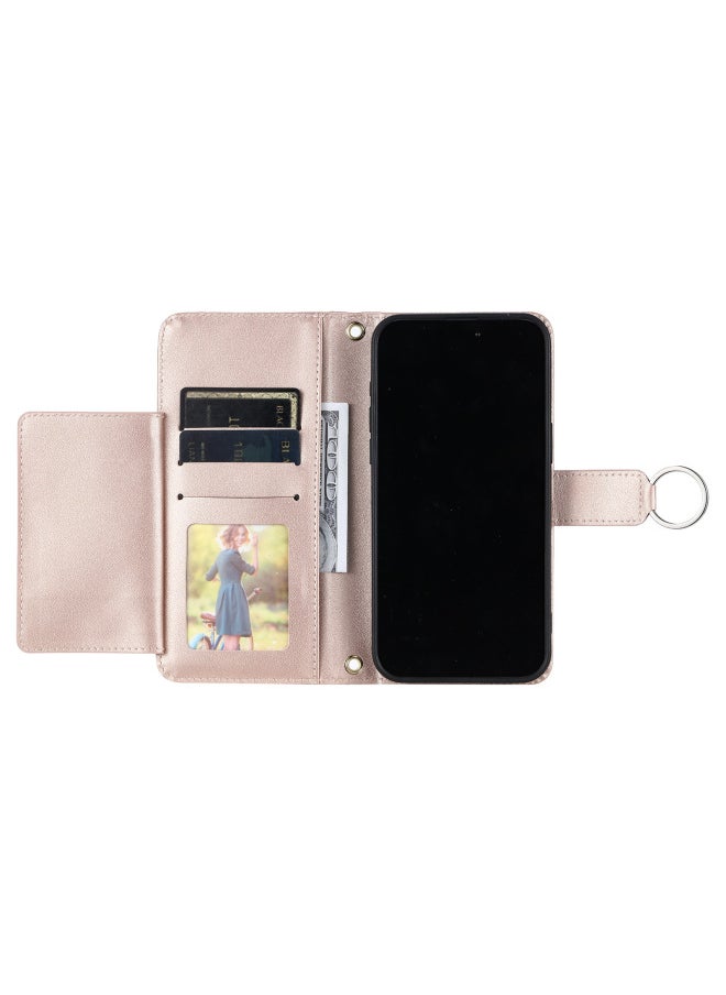 Generic - For Google Pixel 7 Leather Case For SonyXperia 5 VI Diamond Houndstooth Card Wallet Crossbody Case-Color:Leather Case + Short Rope-Applicable Models:Google Pixel 7 - Image 1