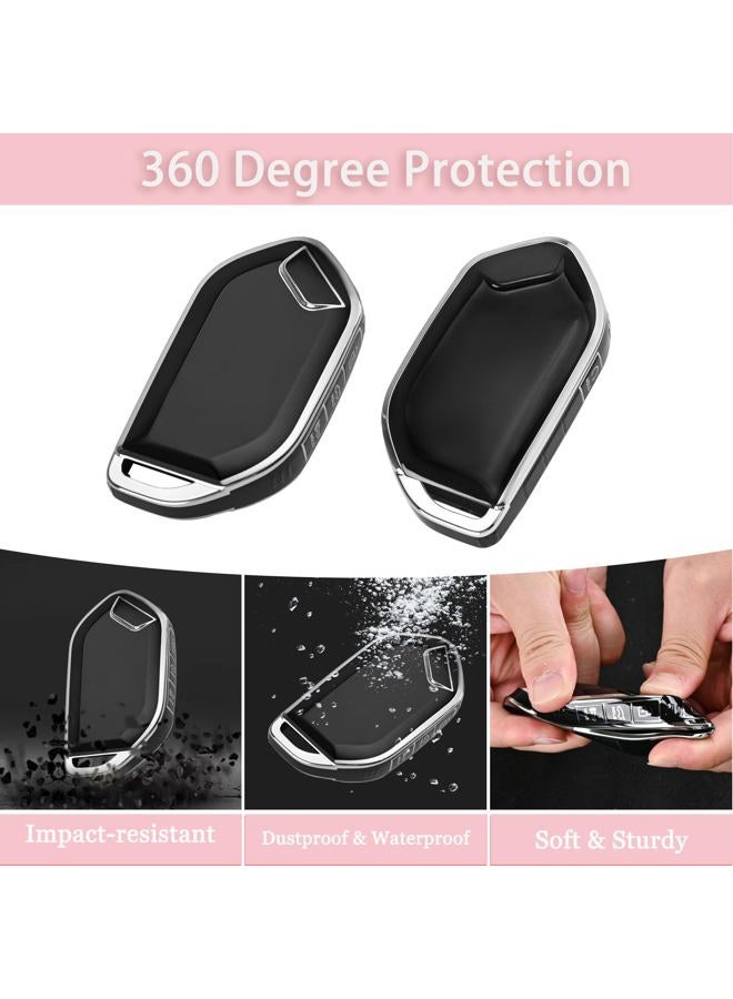 TECARATE for kia Key Fob Cover - 5 Button Soft TPU Key Case Protection Fit for Kia Telluride (2023-2025), Sorento, K5 GT-Line, EV5 Smart Remote Key(Black) - Image 3