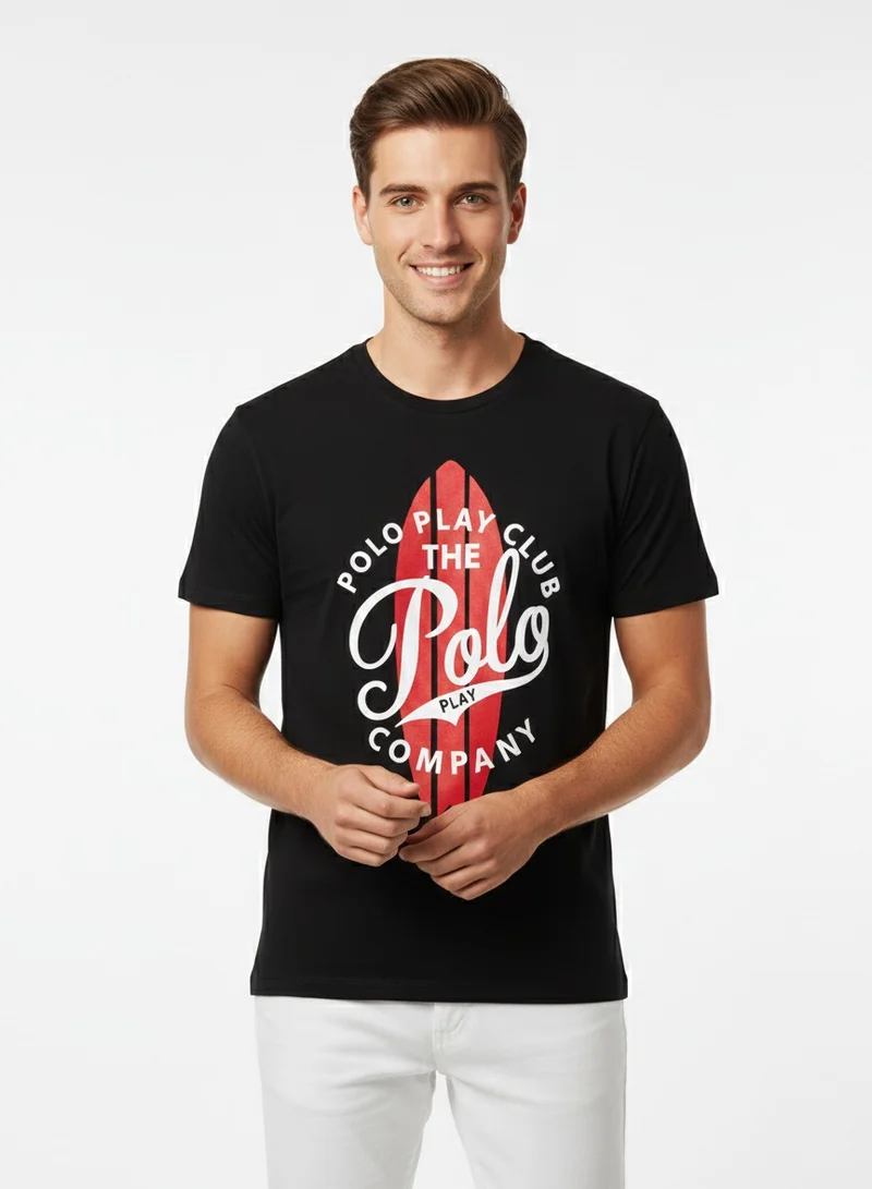 Polo Play Mens Graphic T-shirt -BLACK