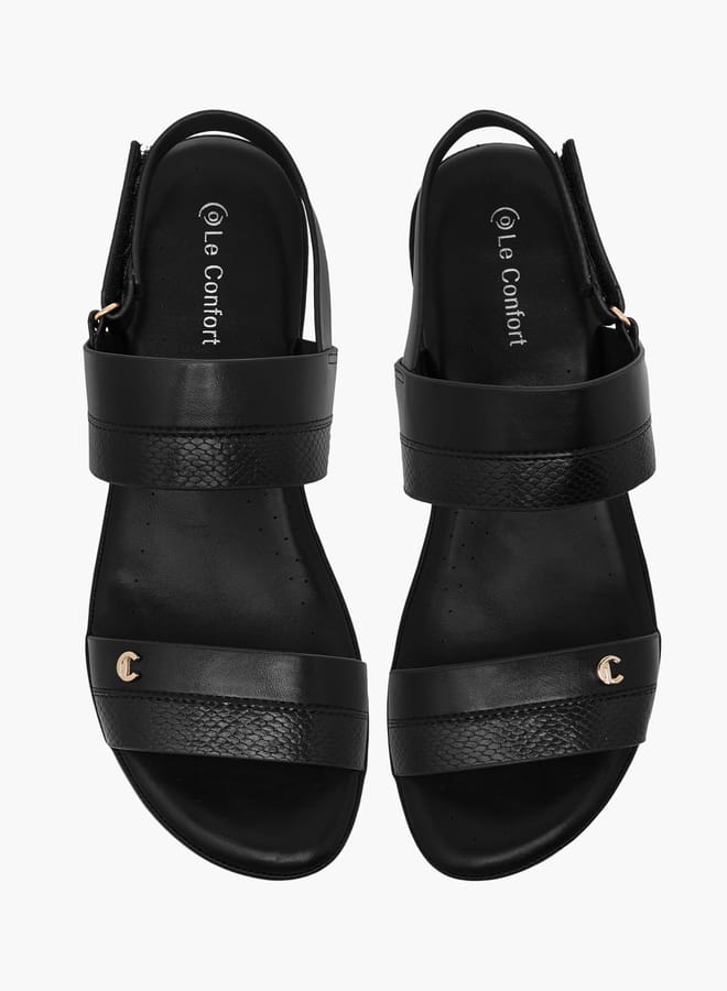 Le Confort Women Textured Strap Sandals with Buckle Closure  - Image 1