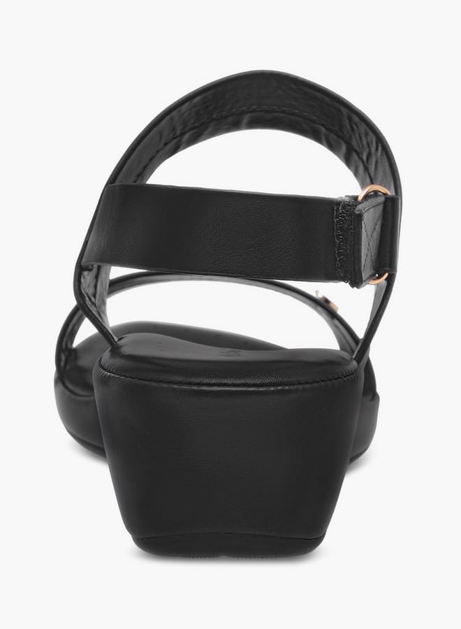 Le Confort Women Textured Strap Sandals with Buckle Closure  - Image 4