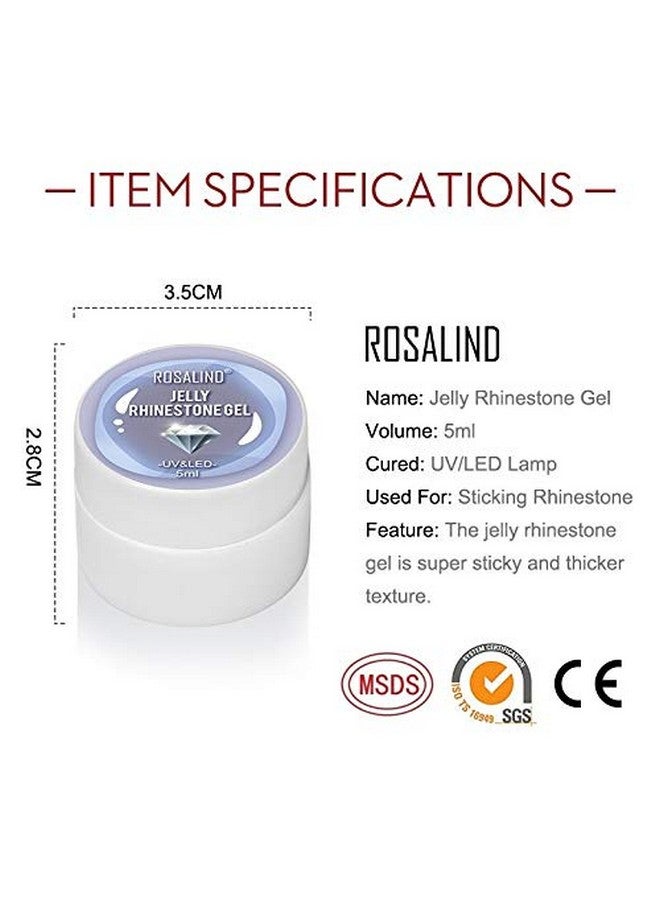 ROSALIND 5ML Jelly Rhinestone Gel Without Wipe Rhinestone Nail Gel Strong Adhesive Glue For Rhinestones Decorations Cure in UV LED Lamp (RL-JRG-A691) - Image 3