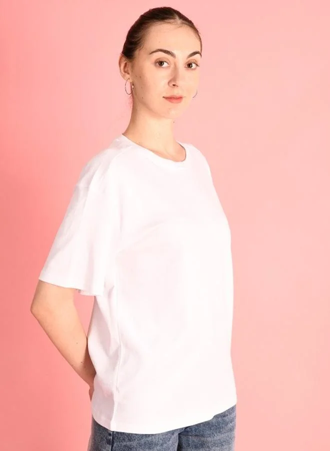ستايلي Women Solid Oversized Cotton T-Shirt By Bene Kleed