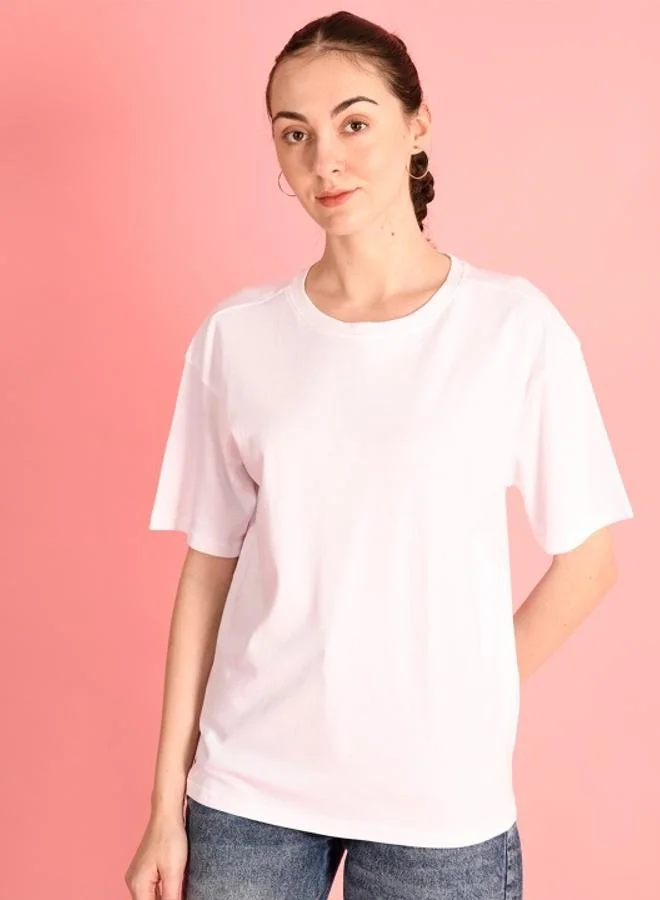 ستايلي Women Solid Oversized Cotton T-Shirt By Bene Kleed
