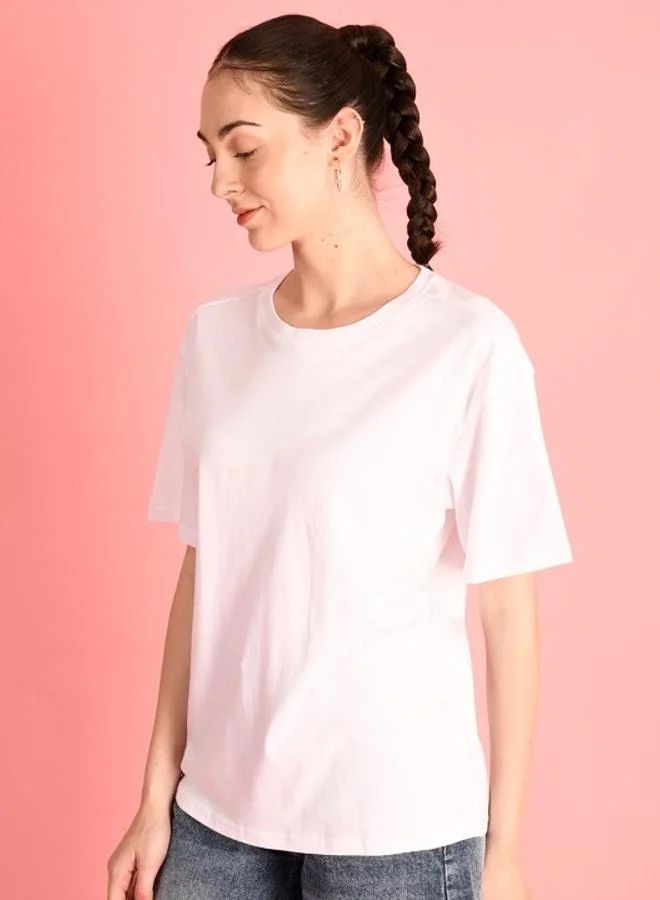 ستايلي Women Solid Oversized Cotton T-Shirt By Bene Kleed