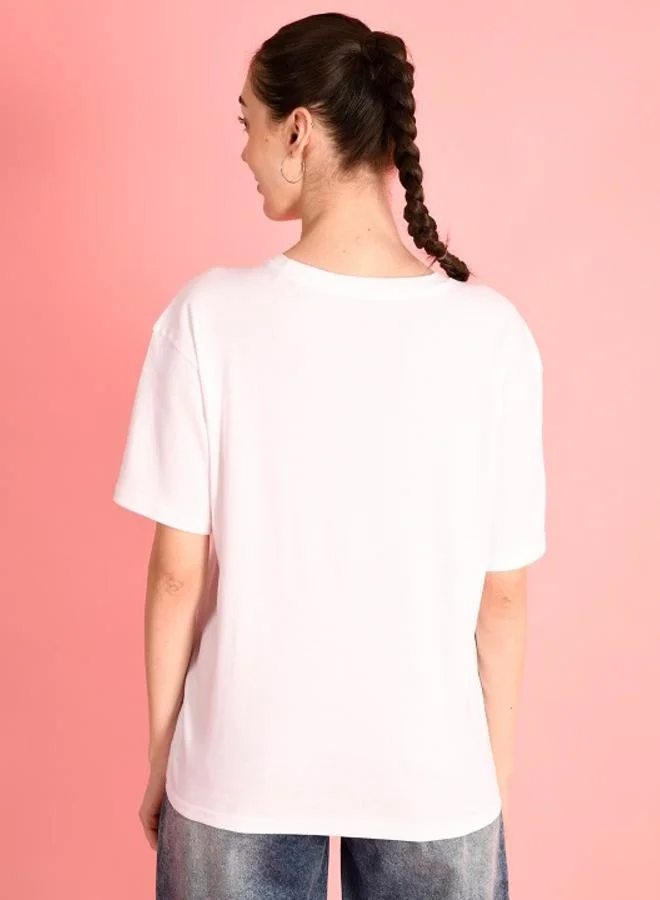 ستايلي Women Solid Oversized Cotton T-Shirt By Bene Kleed