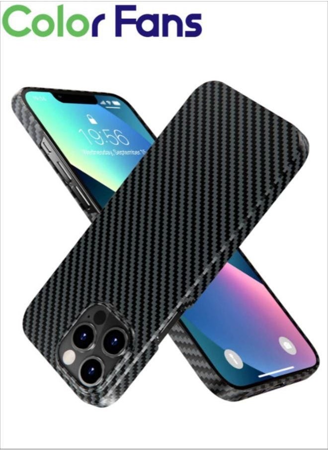 Color Fans - Apple iPhone 13 Pro Max Real Carbon Fiber Case Compatible with Magsafe, Ultra Slim Lightweight, Anti-Scratch Aramid iPhone 13 Pro Max Cover Black(Big Hole) - Image 1
