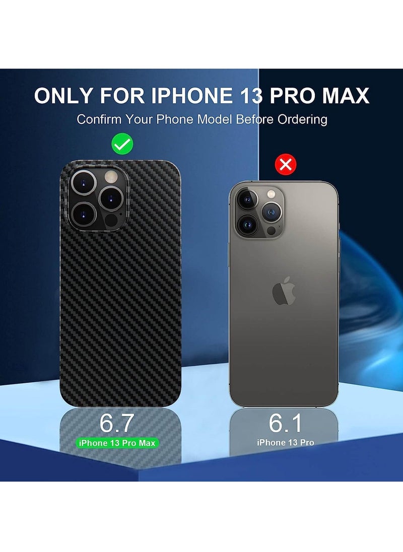 Color Fans - Apple iPhone 13 Pro Max Real Carbon Fiber Case Compatible with Magsafe, Ultra Slim Lightweight, Anti-Scratch Aramid iPhone 13 Pro Max Cover Black(Big Hole) - Image 1