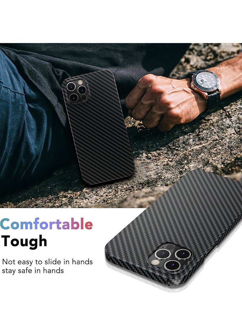 Color Fans - Apple iPhone 13 Pro Max Real Carbon Fiber Case Compatible with Magsafe, Ultra Slim Lightweight, Anti-Scratch Aramid iPhone 13 Pro Max Cover Black(Big Hole) - Image 1