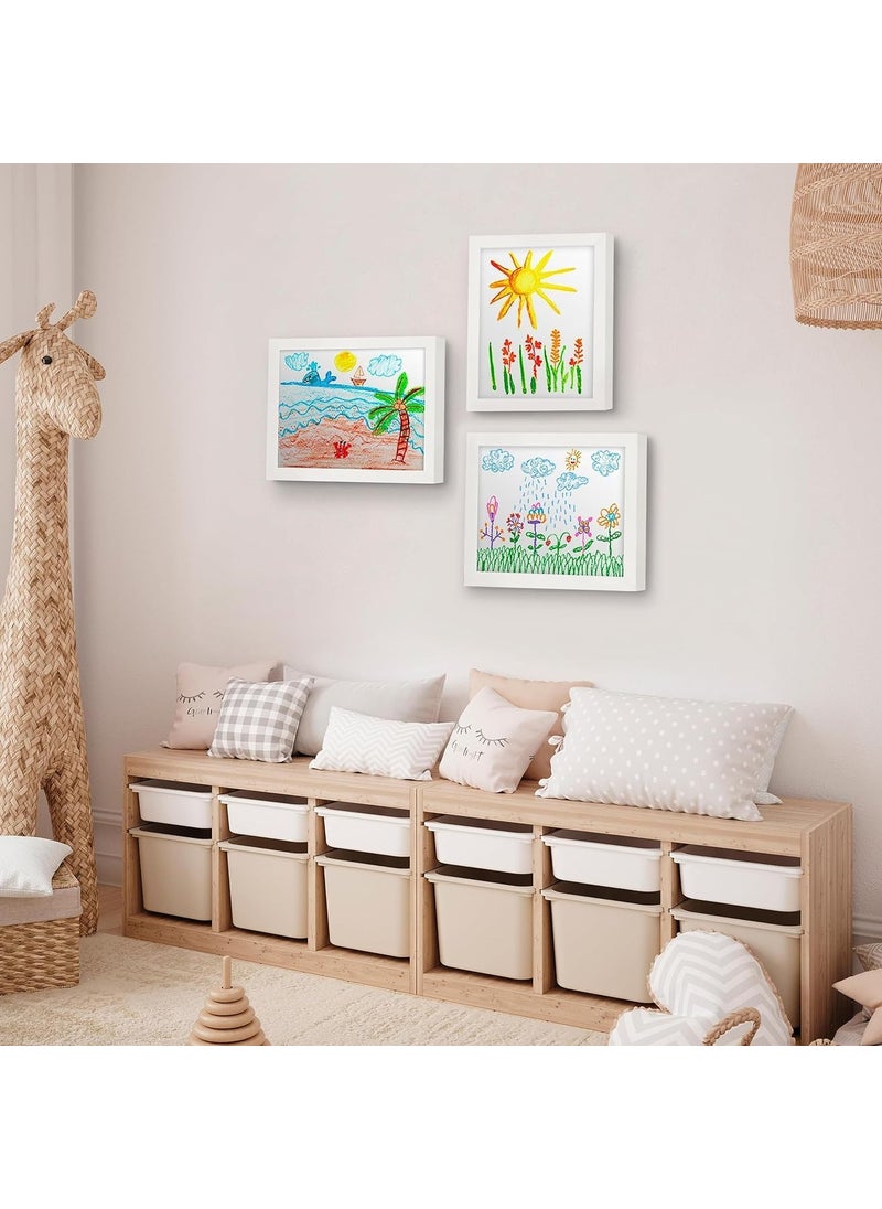 Art Street Art Street A4 Children Picture Frame Front Opening Gallery Style Horizontal Vertical Rectangle Replaceable Utility Frame & Easy Swappable Kids Artwork Frame Home Décor For Kids Drawing Art Project (White, Size 9.2x12.6 inch)  - Image 4