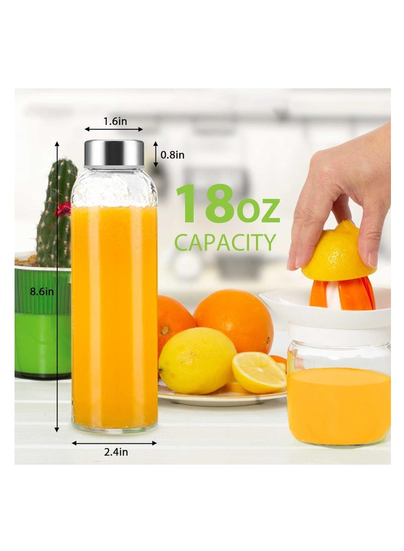 بريميفي 6 عبوات من الزجاجات الشفافة الفارغة مع أغطية وأكمام من الفولاذ المقاوم للصدأ، 18 أونصة - Image 5