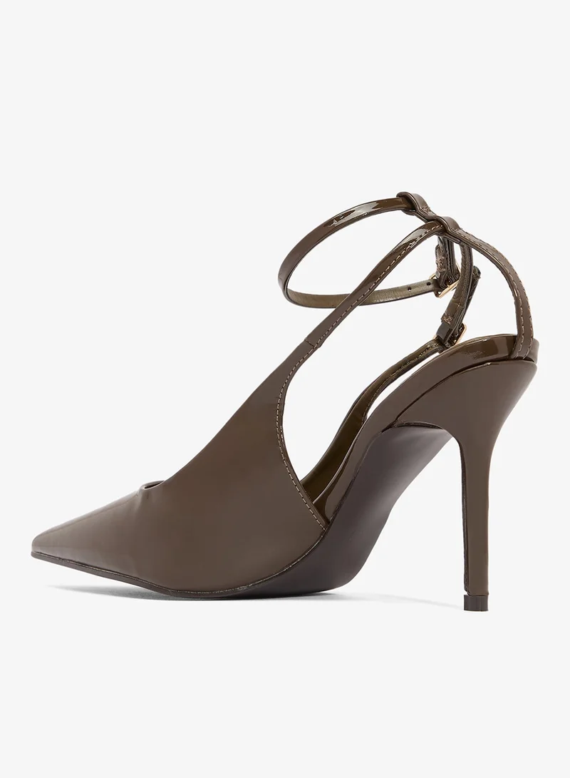 ELLA Classic Pointed Toe Sling Back Mid Heel Pumps
