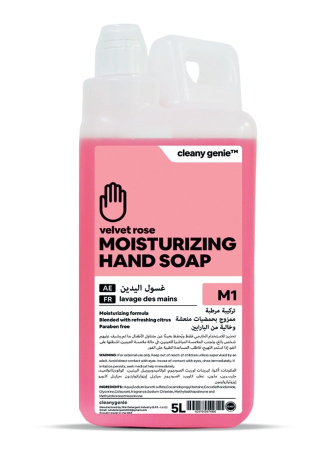 cleany genie Moisturizing Hand Soap Liquid Velvet Rose Fragrance 5L 