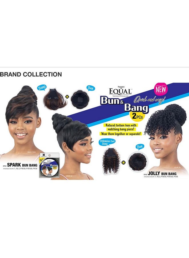 FreeTress Equal Reetress Equal Synthetic Bun And Bang Spark Bun Bang (1 Jet Black) - Image 4