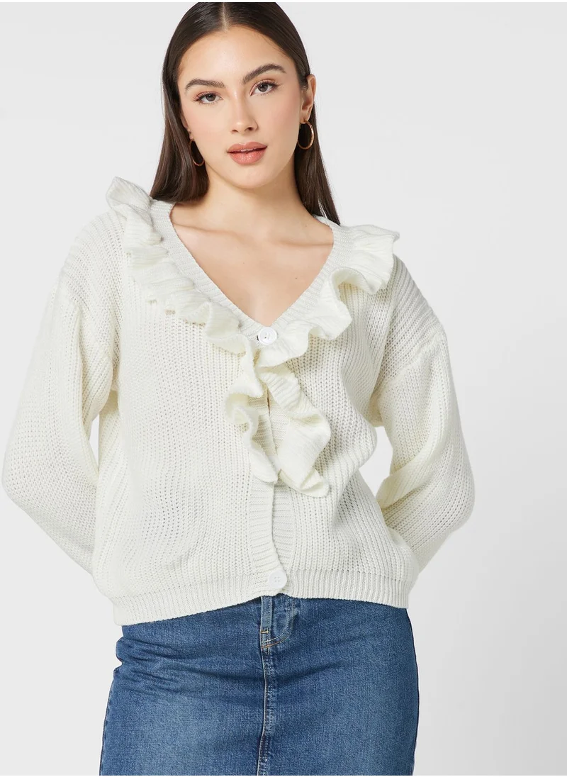 ELLA Ruffle Front Cardigan
