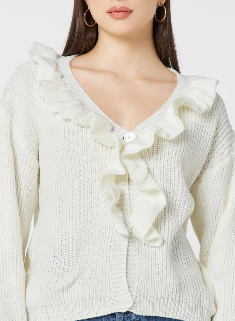 ELLA Ruffle Front Cardigan