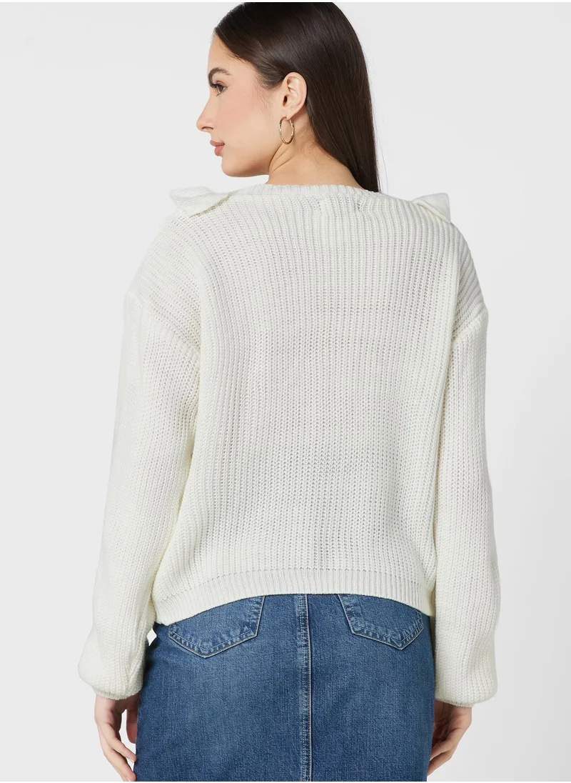 ELLA Ruffle Front Cardigan