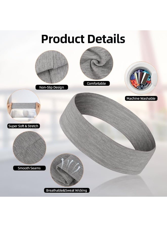سونسر 8 قطع عصابات للشعر النسائي ، عصابات شعر عصرية للنساء للرجال عصابة رأس ناعمة للسيدات عصابات رأس مرنة اليوغا إكسسوارات الشعر الرياضية متعددة الألوان - Image 3