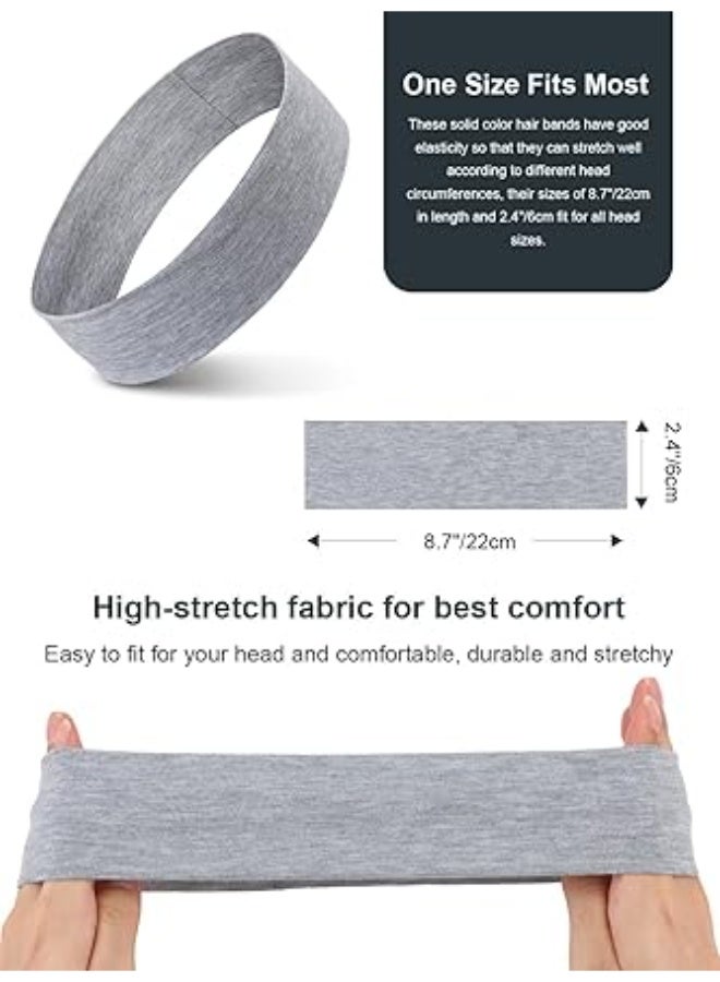 سونسر 8 قطع عصابات للشعر النسائي ، عصابات شعر عصرية للنساء للرجال عصابة رأس ناعمة للسيدات عصابات رأس مرنة اليوغا إكسسوارات الشعر الرياضية متعددة الألوان - Image 2