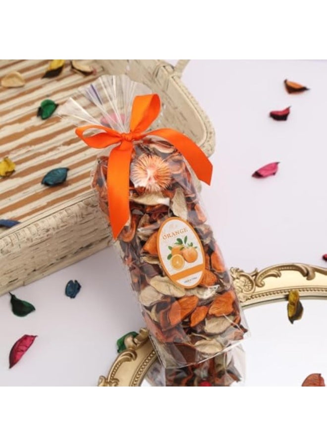 Fall Potpourri Bags,Orange Scented Potpourri Dried Flowers,Autumn Decorative Bowl Vase Filler,Home Fragrance Sachet Petals, Farmhouse Harvest Christmas Thanksgiving,8.4oz (Color : Oran - Image 1