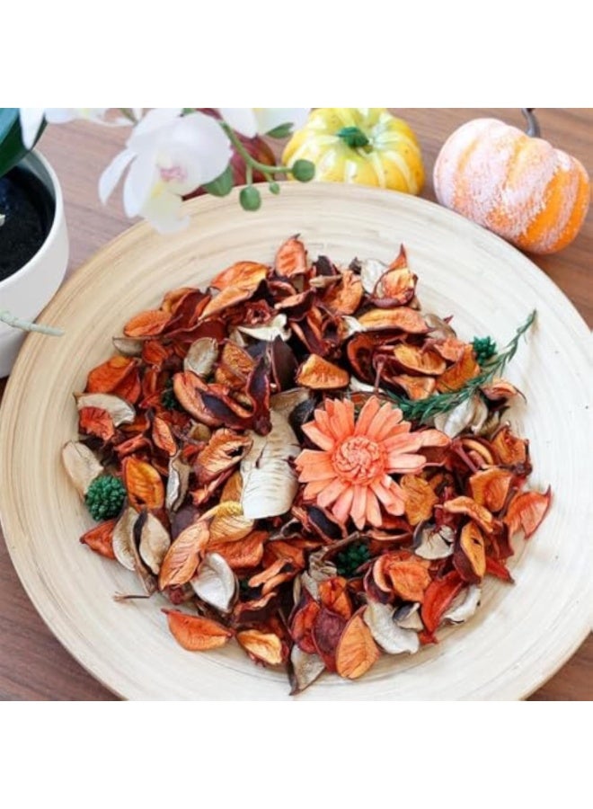Fall Potpourri Bags,Orange Scented Potpourri Dried Flowers,Autumn Decorative Bowl Vase Filler,Home Fragrance Sachet Petals, Farmhouse Harvest Christmas Thanksgiving,8.4oz (Color : Oran - Image 3