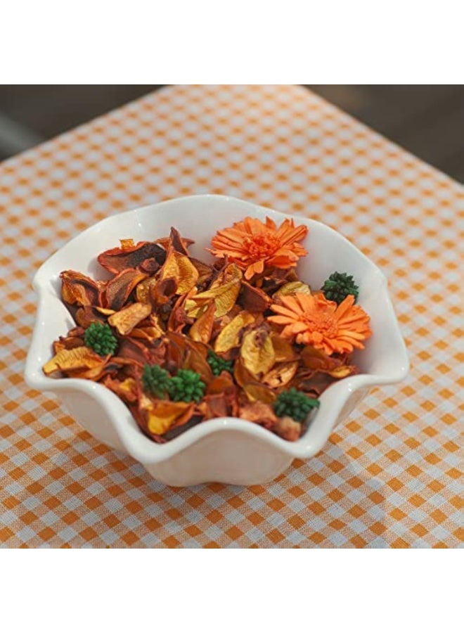 Fall Potpourri Bags,Orange Scented Potpourri Dried Flowers,Autumn Decorative Bowl Vase Filler,Home Fragrance Sachet Petals, Farmhouse Harvest Christmas Thanksgiving,8.4oz (Color : Oran - Image 4