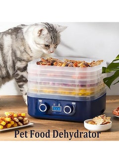 ET-LIFE Mini Food Dehydrator Machine 5 Trays With Digital Timer And Temperature Control For Fruit Vegetable Meat Beef Jerky 160W HM-801 Blue  - Image 2