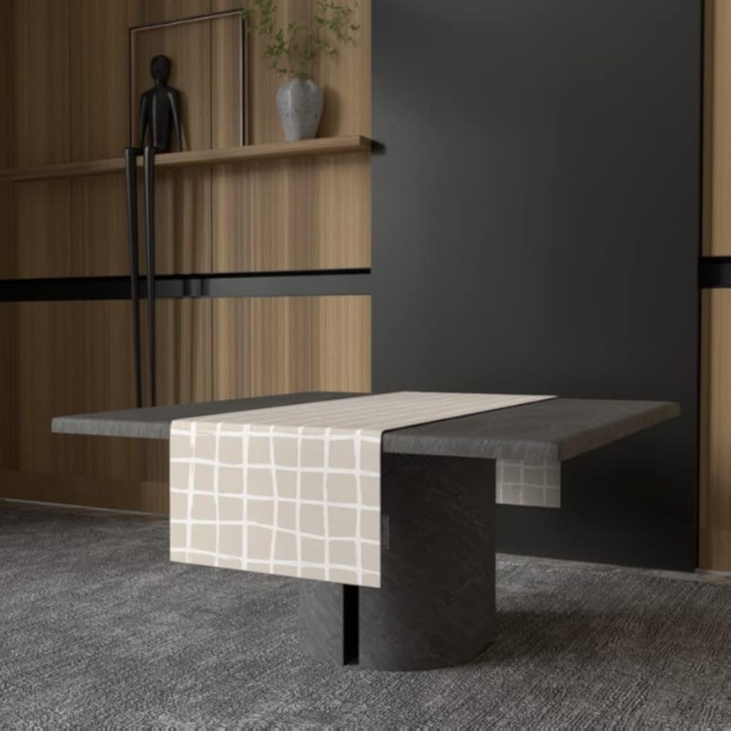 ART MOOD HOME Haven 2 Runner Canvas Beige x Blue 35W x 140L CM