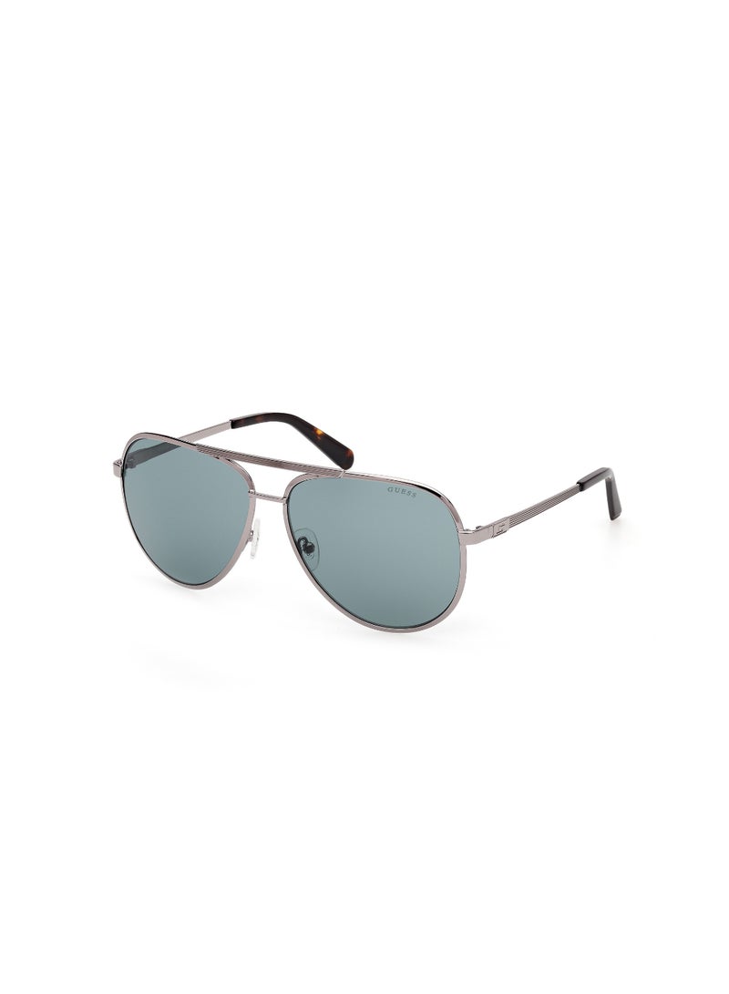 GUESS FULL RIM MALE PILOT GREY METAL SUNGLASSES - Image 1