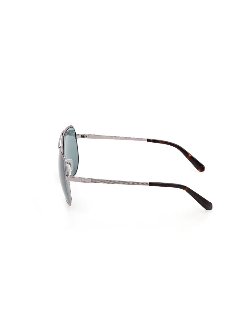 GUESS FULL RIM MALE PILOT GREY METAL SUNGLASSES - Image 2