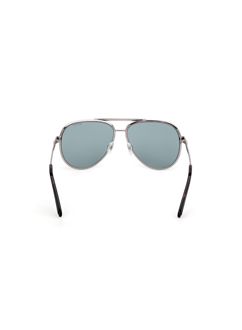 GUESS FULL RIM MALE PILOT GREY METAL SUNGLASSES - Image 4
